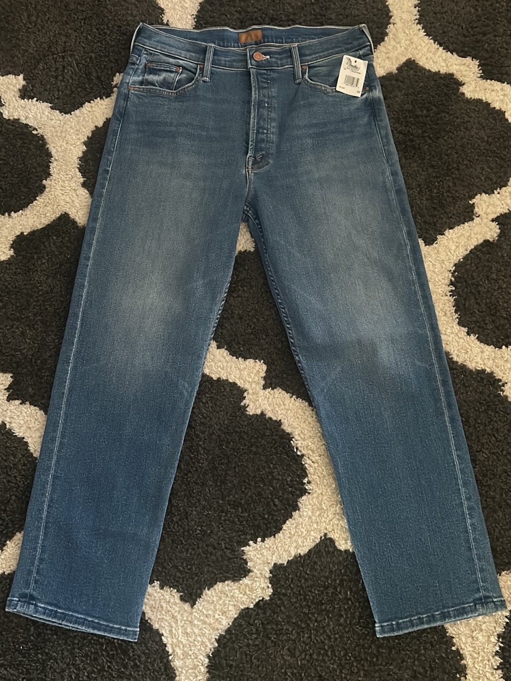 MOTHER Blue Straight Jeans size 32 nwt